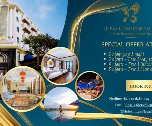 Blue Gold Modern Elegant Hotel Promotion Facebook Ad 3